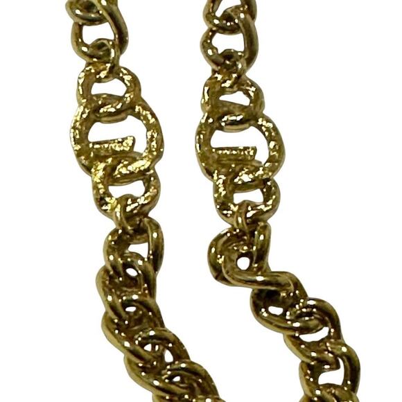 Vintage Givenchy -Gold Crystal Logo Link Chain Necklace 24” - Picture 7 of 15